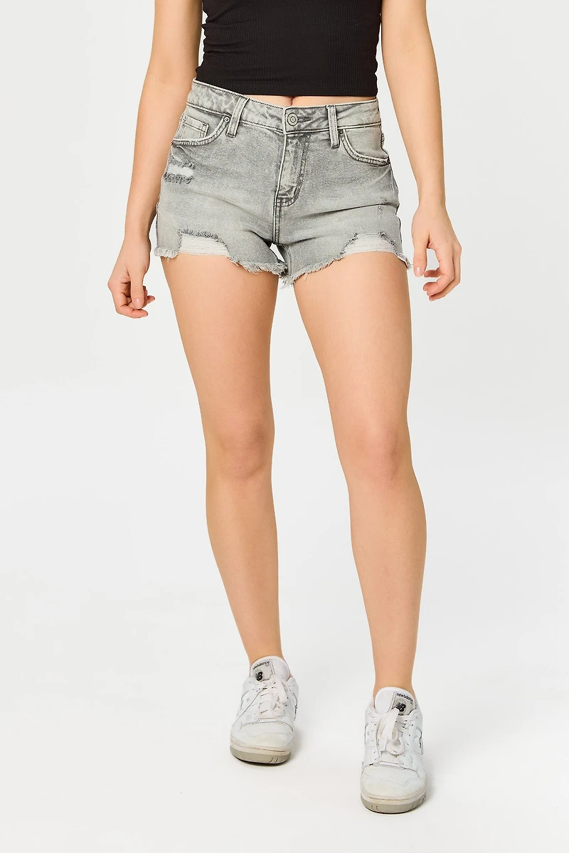 Tattoo Distressed Black High-Rise Short