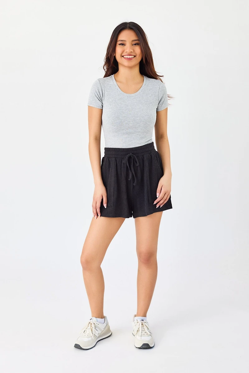 Cozy Rib Shorts with Porkchop Pockets