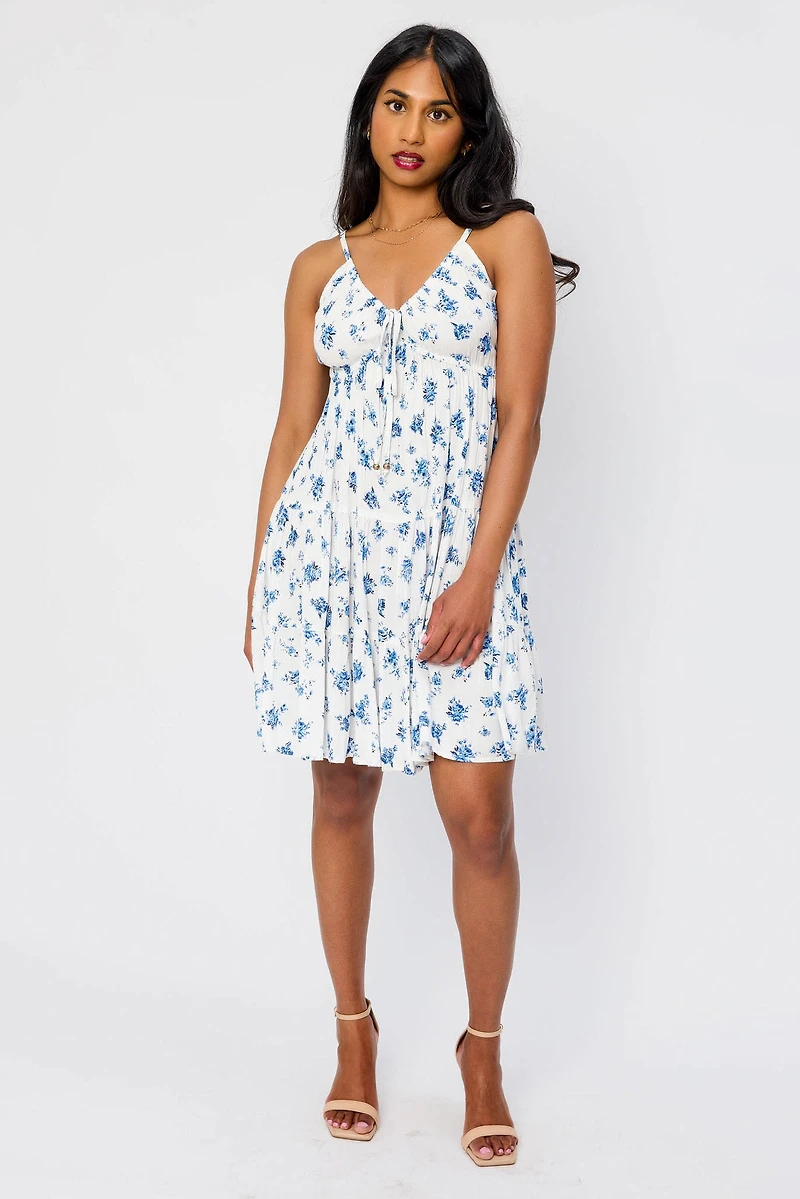 Ditsy Floral Babydoll Tiered Dress