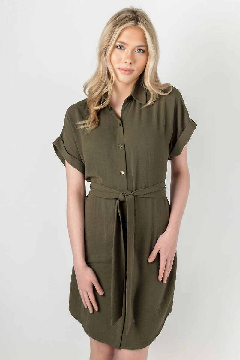 Airflow Shirtdress with Tie-Belt