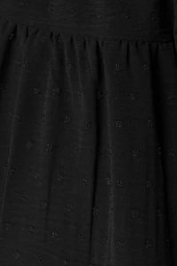 Swiss Dot Short-Sleeve Tiered Dress