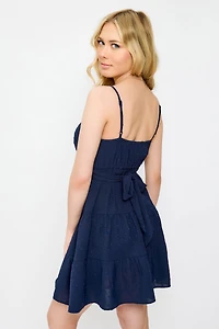 Airflow Swiss Dot Dress with Tie Back Detail