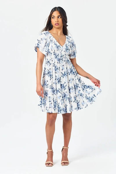 Floral Smocked Babydoll Dress