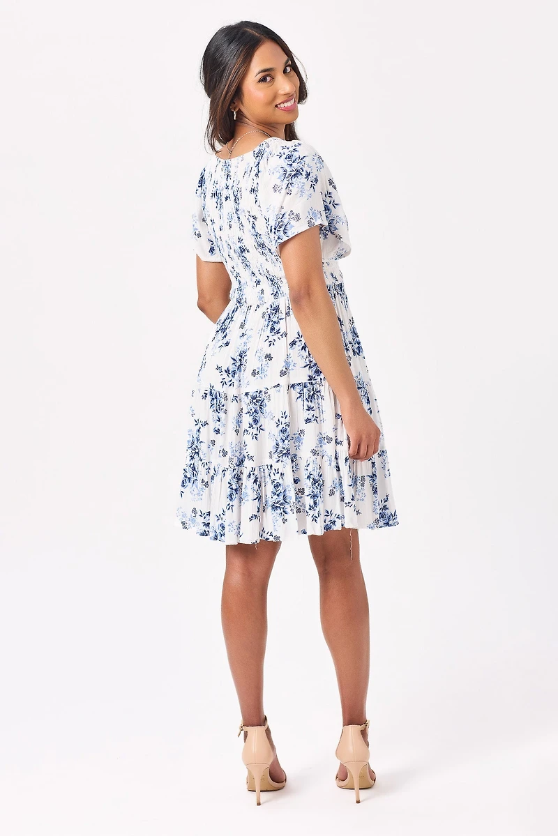 Floral Smocked Babydoll Dress