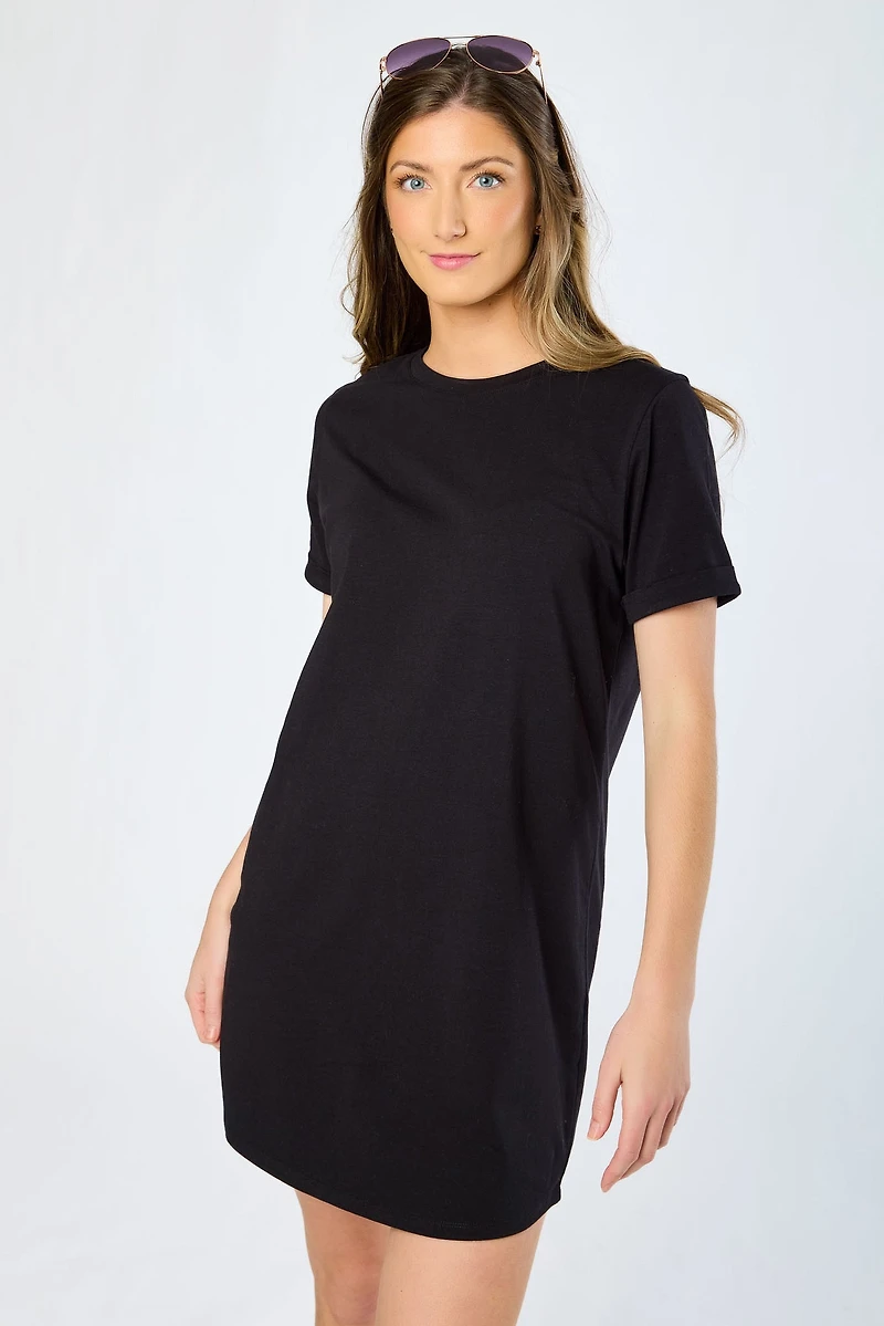 Crew-Neck Short-Sleeve T-Shirt Dress
