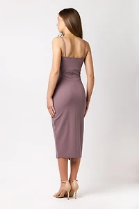 Spaghetti Strap Crossover Midi Dress