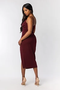 Spaghetti Strap Crossover Midi Dress