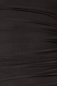 Mesh Balloon Sleeve Bodycon Dress