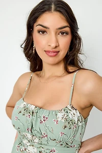 Floral Tie-Back Midi Dress