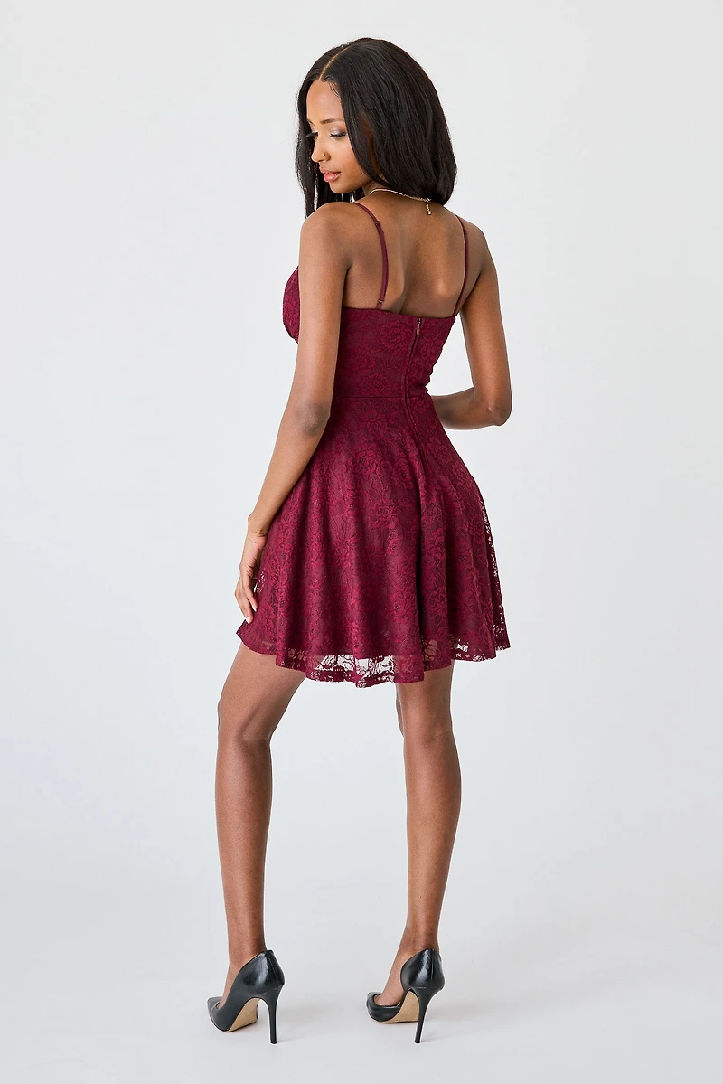 Lace Skater Dress with Pockets