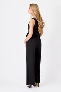 Stretch Crepe Buckle Detail Jumpsuit