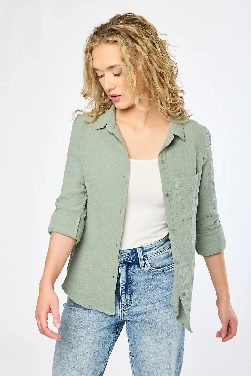 Double Cotton Long Sleeve Shirt