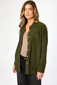 Velvet Corduroy Patch Pocket Shirt