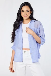 Breezy Cotton Roll-Sleeve Shirt