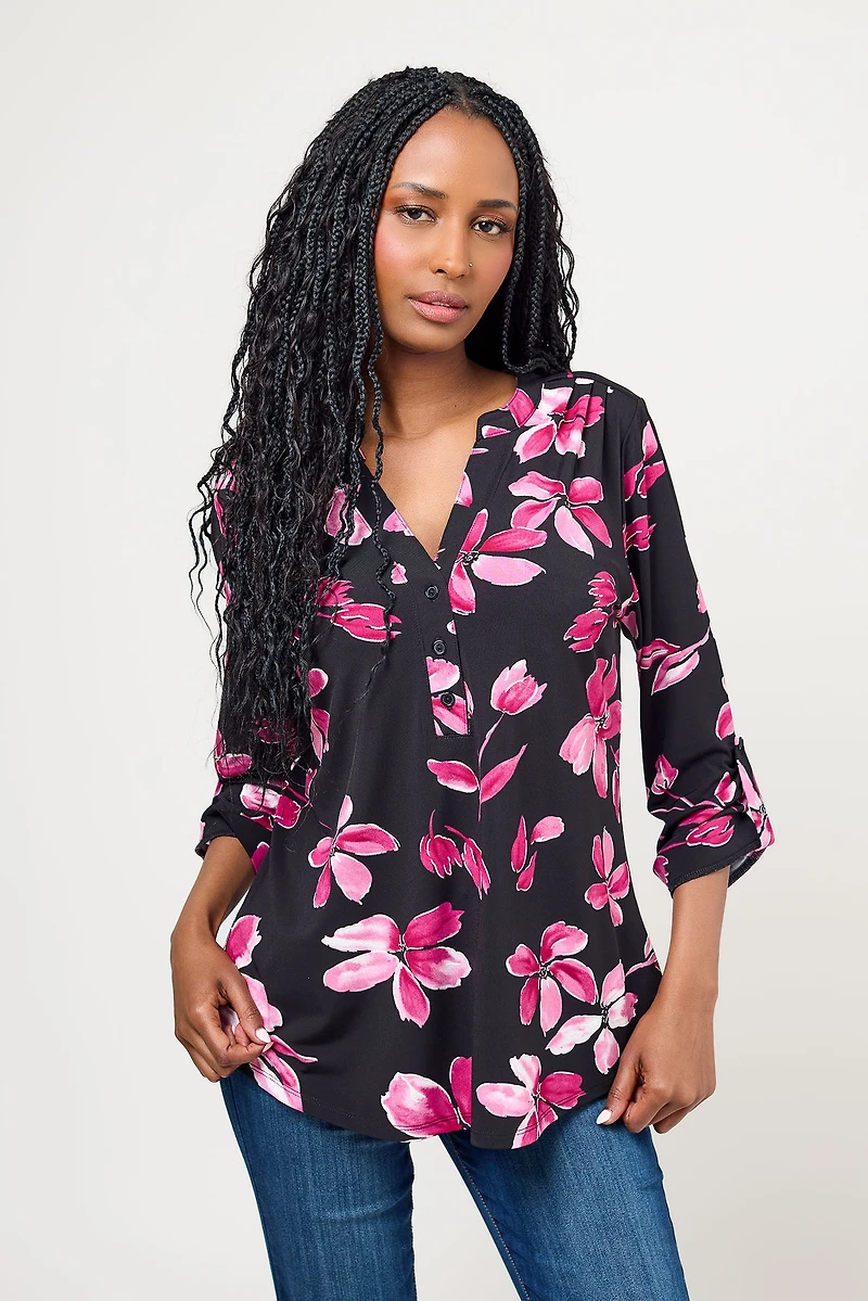 Puff Print Floral ITY Blouse