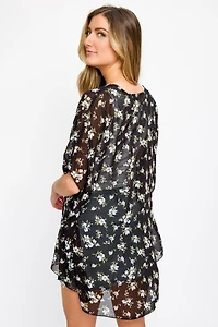 Ditsy Chiffon Kimono