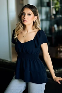 Airflow Flutter Sleeve High-Low Babydoll Top