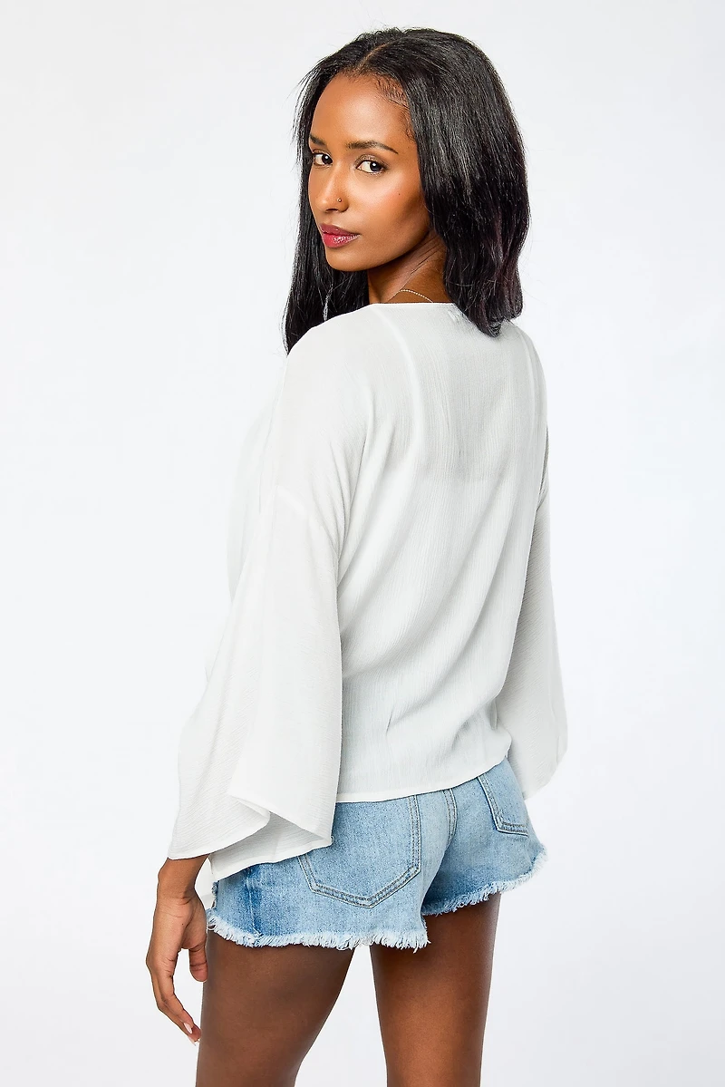 Open-Front Tie Cardigan