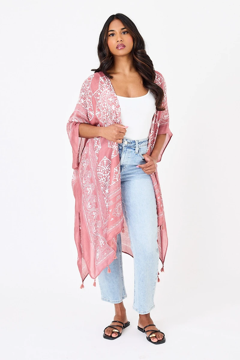 Bohemian Inspired Tassel Kimono