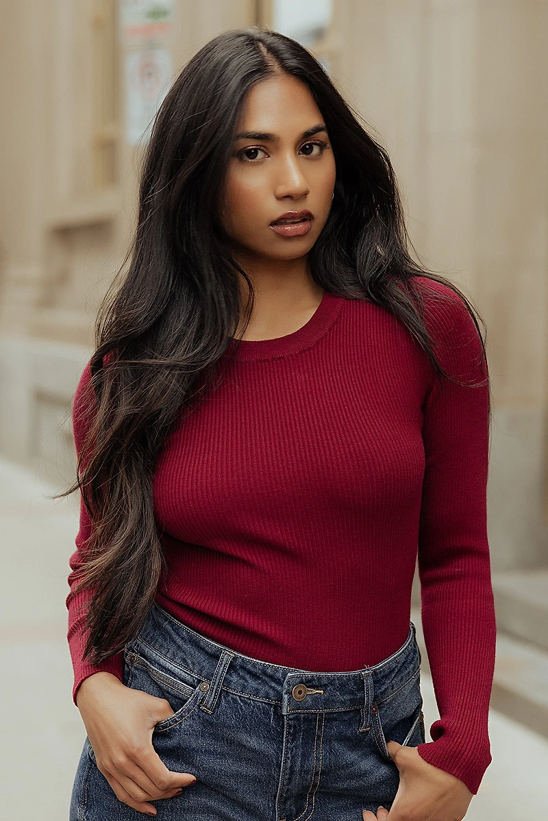 Ribbed Crewneck Long Sleeve