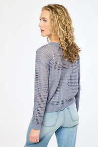 Breezy Style Crewneck Crochet Sweater