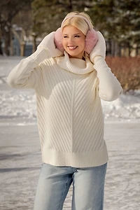 Mitered Turtleneck Sweater