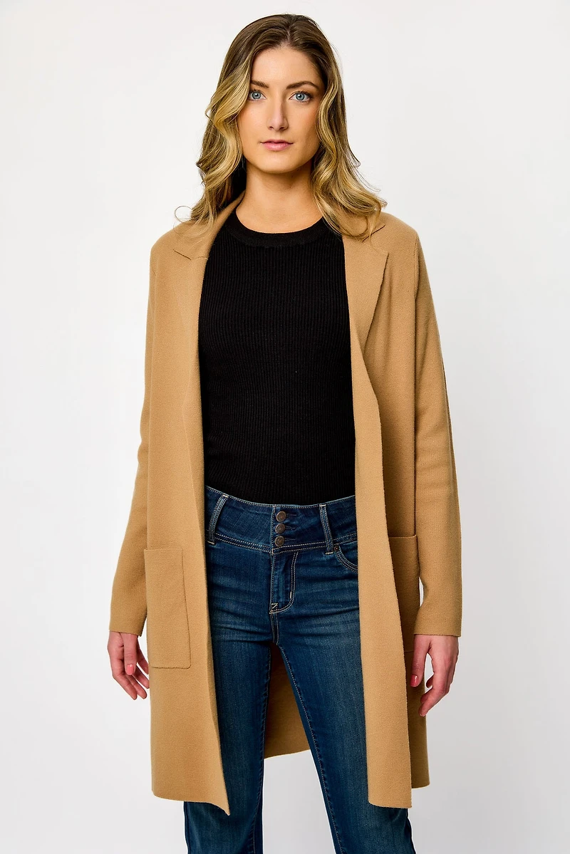 Luxe Knit Sweater Longline Blazer