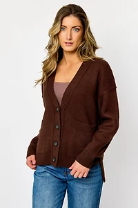 V-Neck Long Sleeve Cardigan