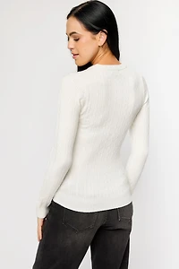 Mini-Cable Crew-Neck Sweater
