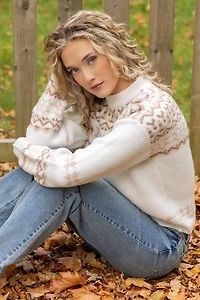 Fairisle Jacquard Mock-Neck Sweater