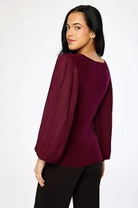 Crew-Neck Balloon Sleeves Sweater
