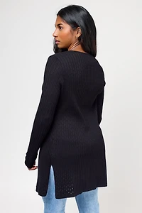 Pointelle Tie-Front Duster