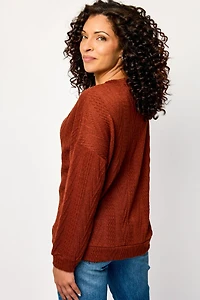 Cable Knit Balloon Sleeve Sweater