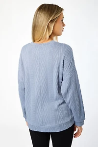 Cable Knit Balloon Sleeve Sweater