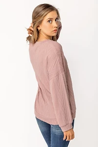 Cable Knit Balloon Sleeve Sweater