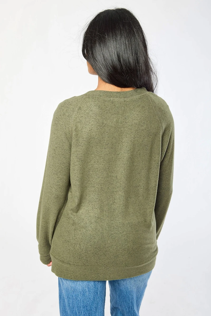 Long-Sleeve Supersoft Sweater with Flatlock Stitching