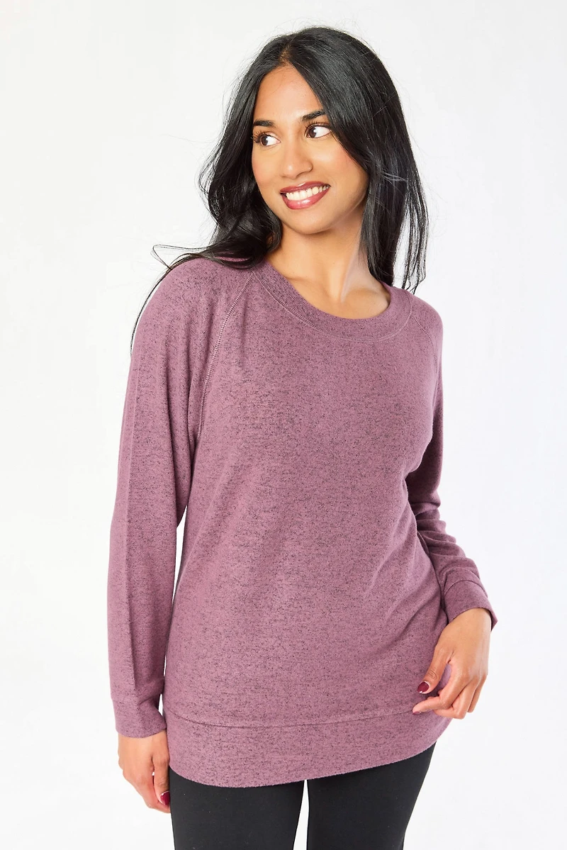 Long-Sleeve Supersoft Sweater with Flatlock Stitching