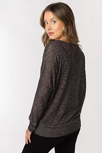 Metallic Space Dye Hacci Dolman Top