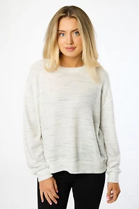 Brushed Space-Dye Long-Sleeve Sweater