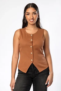 Brooklyn Rib-Knit Vest