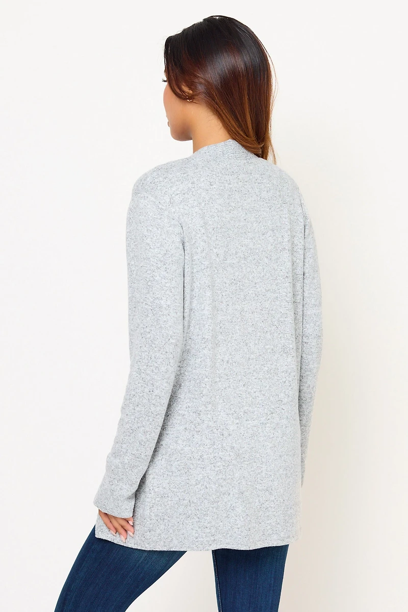 Supersoft Rib-Trim Open Cardigan
