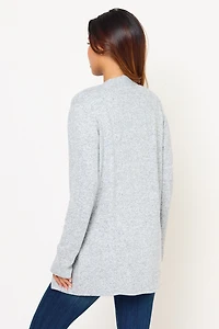 Supersoft Rib-Trim Open Cardigan
