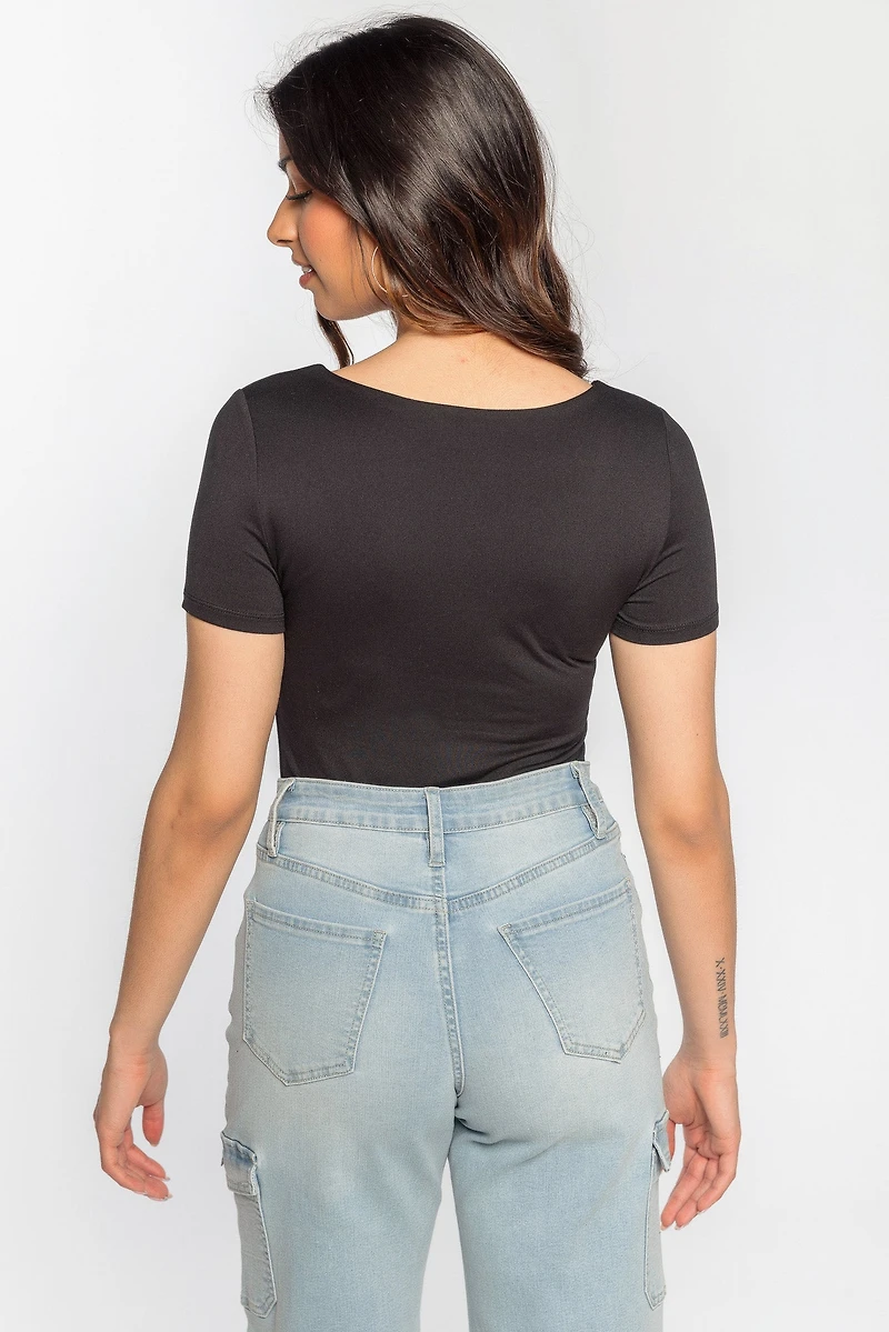 Short Sleeve Square Neck Top