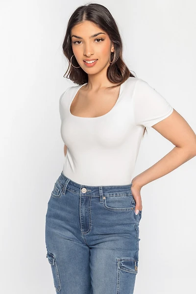 Short Sleeve Square Neck Top