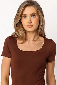 Short Sleeve Square Neck Top