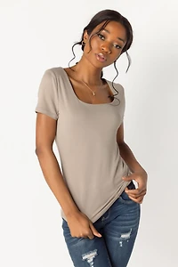 Short Sleeve Square Neck Top
