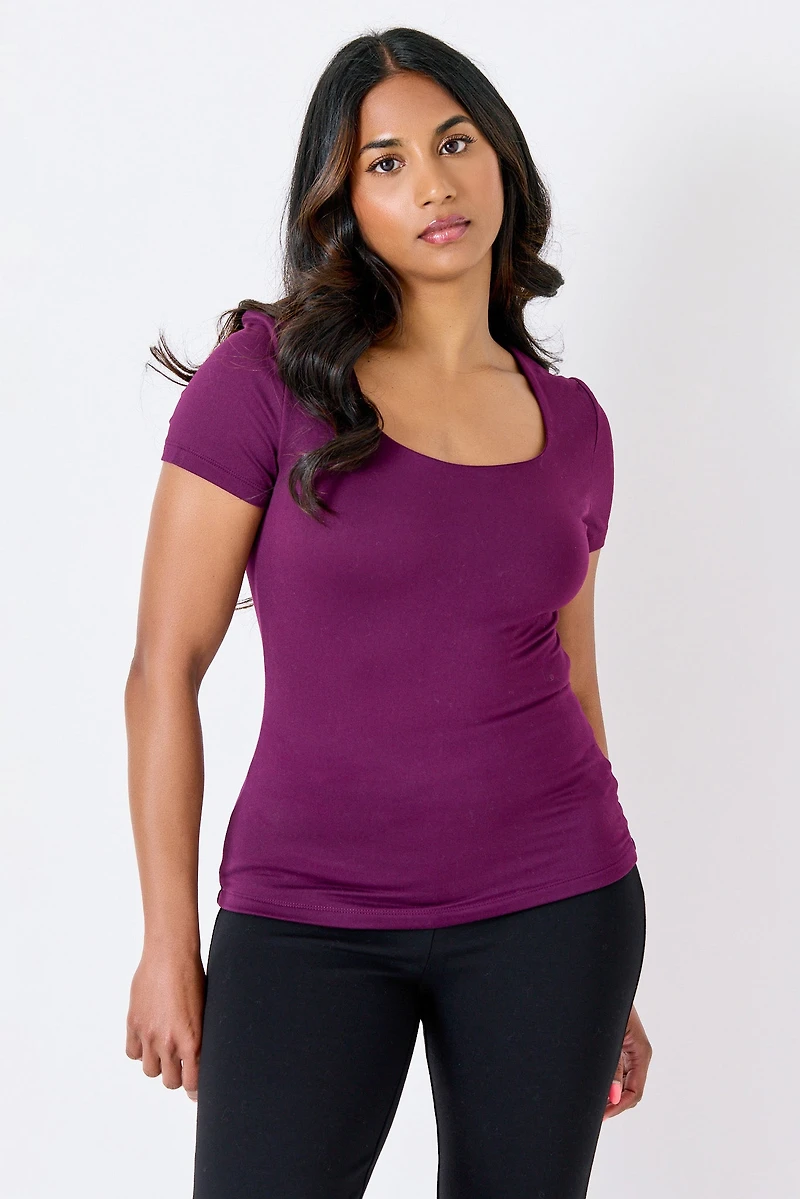 Short Sleeve Square Neck Top