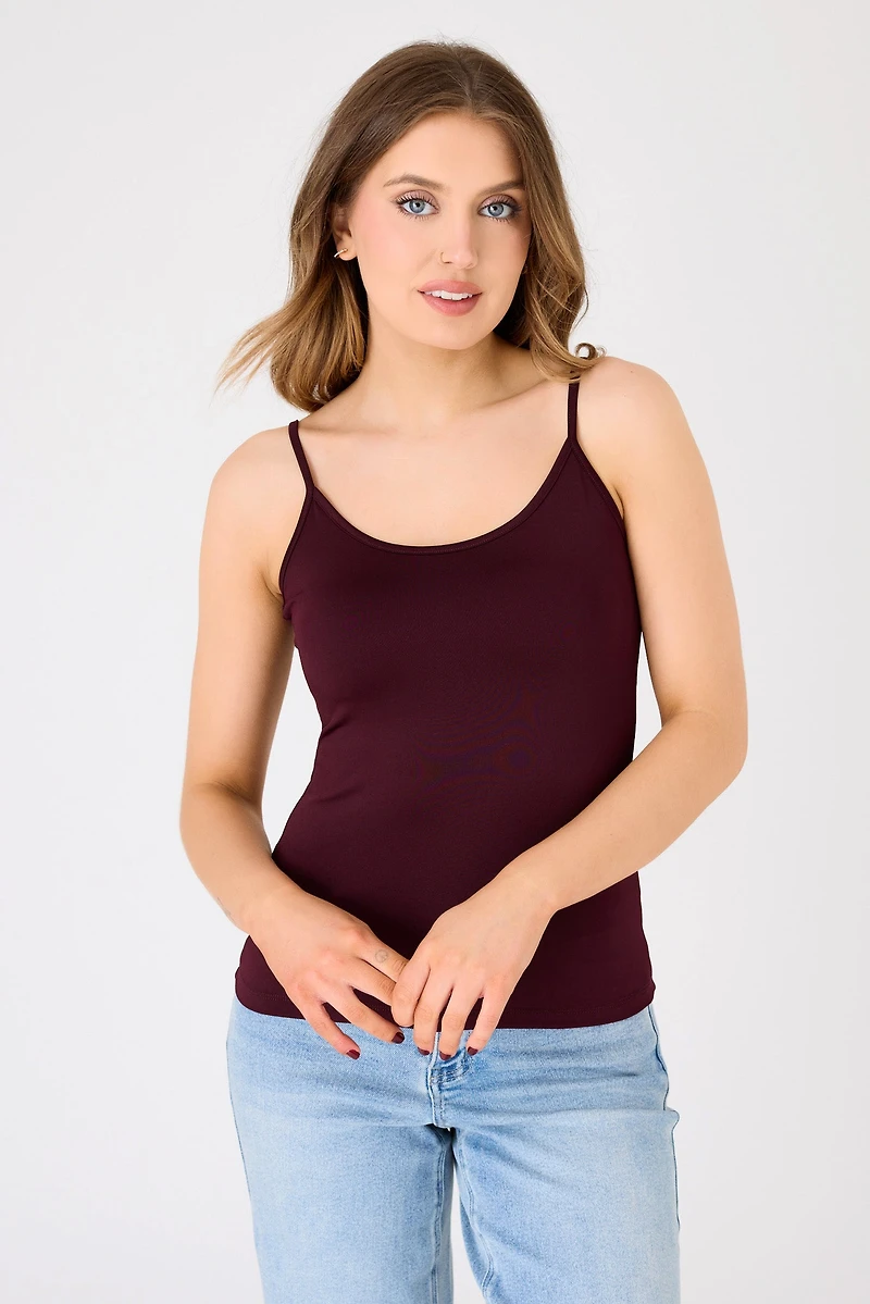 Scoop-Neck Cami with Spaghetti Straps