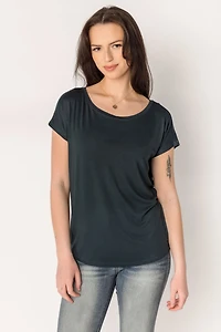 Short-Sleeve Wide-Neck Top