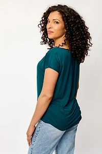 Short-Sleeve Wide-Neck Top
